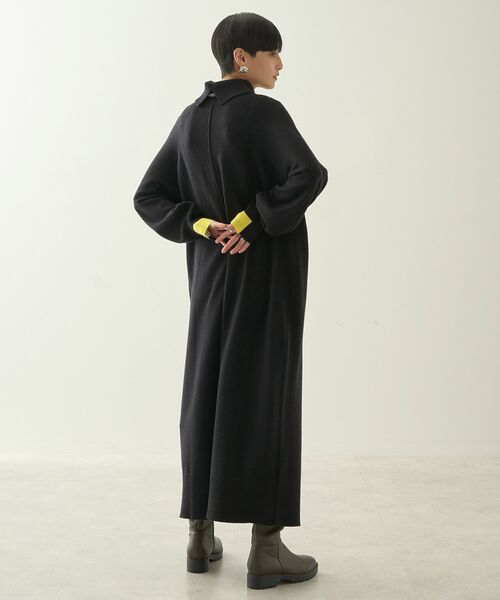 AMERICAN HOLIC（アメリカンホリック）の「バイパチモックネックニットワンピース（ワンピース・レディース・ブラック/杢グレー/ネイビー・M/L）」の7枚目の写真