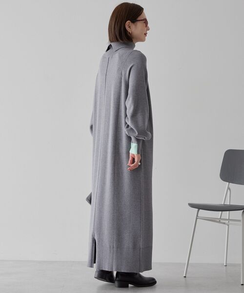 AMERICAN HOLIC（アメリカンホリック）の「バイパチモックネックニットワンピース（ワンピース・レディース・ブラック/杢グレー/ネイビー・M/L）」の13枚目の写真