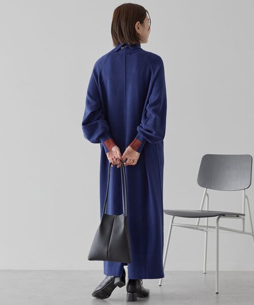 AMERICAN HOLIC（アメリカンホリック）の「バイパチモックネックニットワンピース（ワンピース・レディース・ブラック/杢グレー/ネイビー・M/L）」の18枚目の写真