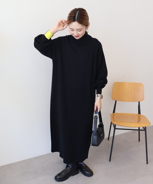 バイパチモックネックニットワンピース（ワンピース）｜AMERICAN HOLIC