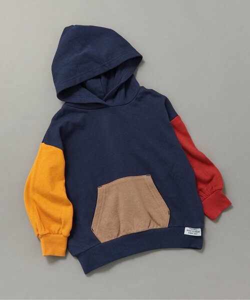 BREEZE(ブリーズ)の「【WEB限定/ジュニア対応】無地ボーダーパーカー(パーカー・キッズ・ブラック/アイボリー/グレー/ブルー/レッド/レインボー/キナリ・90/100/110/120/130/140/150/160)」の7枚目の写真