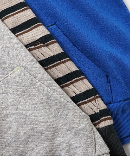 BREEZE(ブリーズ)の「【WEB限定/ジュニア対応】無地ボーダーパーカー(パーカー・キッズ・ブラック/アイボリー/グレー/ブルー/レッド/レインボー/キナリ・90/100/110/120/130/140/150/160)」の17枚目の写真