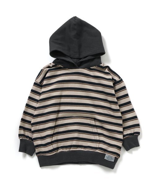 BREEZE(ブリーズ)の「【WEB限定/ジュニア対応】無地ボーダーパーカー(パーカー・キッズ・ブラック/アイボリー/グレー/ブルー/レッド/レインボー/キナリ・90/100/110/120/130/140/150/160)」の12枚目の写真