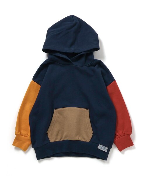 BREEZE(ブリーズ)の「【WEB限定/ジュニア対応】無地ボーダーパーカー(パーカー・キッズ・ブラック/アイボリー/グレー/ブルー/レッド/レインボー/キナリ・90/100/110/120/130/140/150/160)」の11枚目の写真