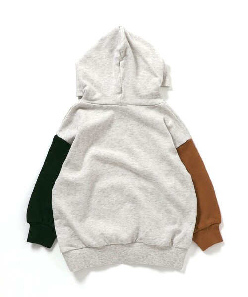 BREEZE(ブリーズ)の「【WEB限定/ジュニア対応】無地ボーダーパーカー(パーカー・キッズ・ブラック/アイボリー/グレー/ブルー/レッド/レインボー/キナリ・90/100/110/120/130/140/150/160)」の9枚目の写真