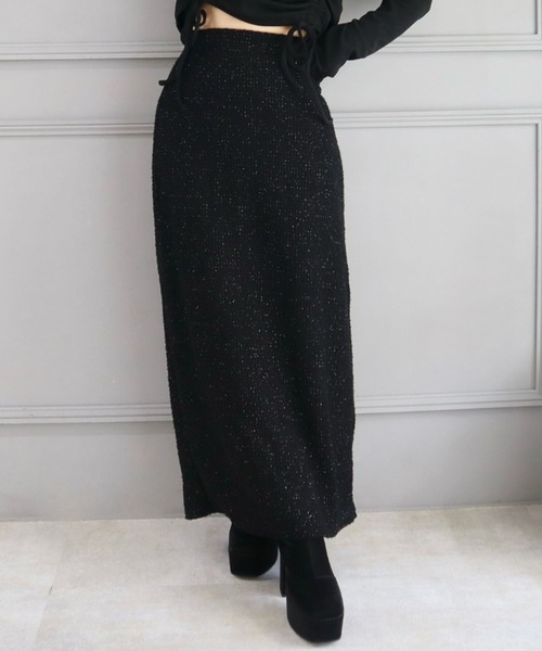 CECIL McBEE（セシルマクビー）の「シャギーナロースカート（スカート・レディース・ブラック/チャコールグレー・MEDIUM/LARGE）」の7枚目の写真