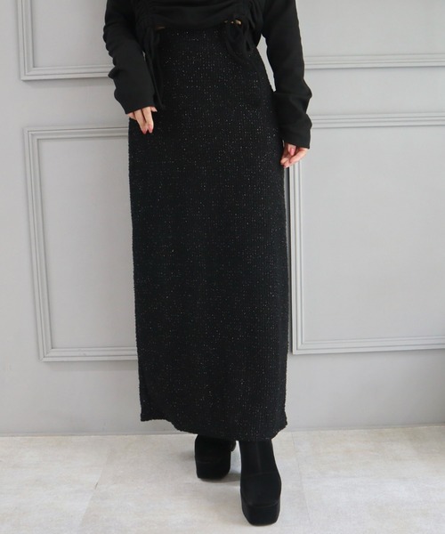 CECIL McBEE（セシルマクビー）の「シャギーナロースカート（スカート・レディース・ブラック/チャコールグレー・MEDIUM/LARGE）」の8枚目の写真