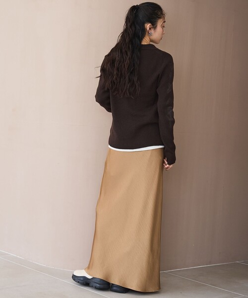 coen（コーエン）の「ウール混 襟付きリブニットカーディガン【YouTube紹介アイテム】（カーディガン/ボレロ・レディース・モカ/ダークブラウン/ブラック・L/M）」の21枚目の写真