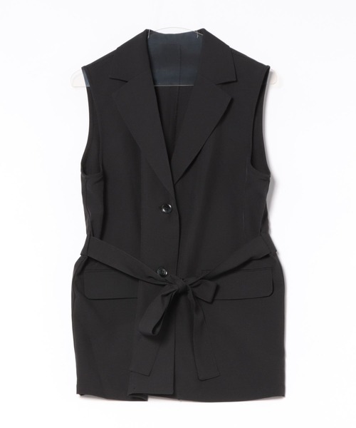 TRIANGLE PALETTE（トライアングルパレット）の「ベルト付きジレ/セットアップ対応（スーツベスト・レディース・ブラック/ベージュ/モカ/ダークグレー/グレー・FREE）」の6枚目の写真