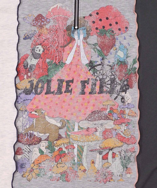 ScoLar（スカラー）の「153646：メロウ加工配色ハーフジップワンピース（ワンピース・レディース・チャコールグレー/杢グレー・M）」の6枚目の写真