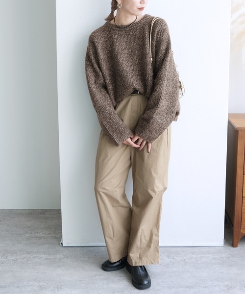 reca（レカ）の「ニュアンスメランジボリュームニット（ニット/セーター・レディース・ネイビー/ブラウン系その他/ボルドー・FREE）」の9枚目の写真