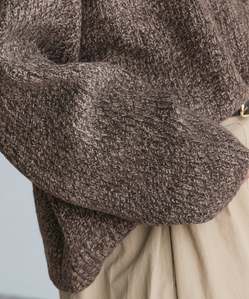 reca（レカ）の「ニュアンスメランジボリュームニット（ニット/セーター・レディース・ネイビー/ブラウン系その他/ボルドー・FREE）」の7枚目の写真