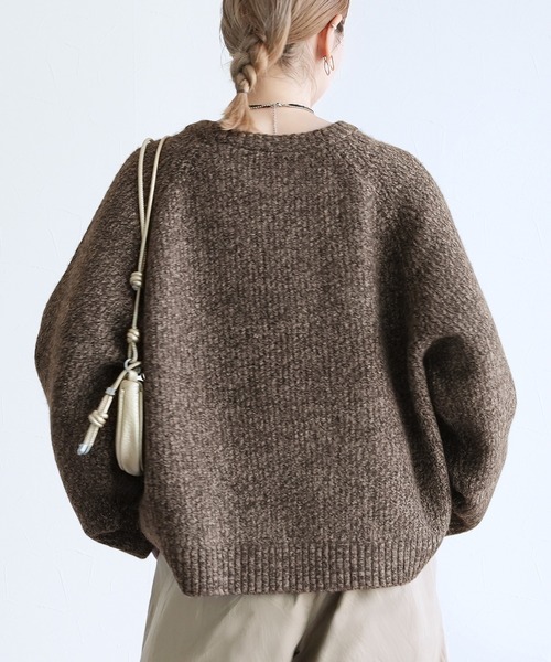 reca（レカ）の「ニュアンスメランジボリュームニット（ニット/セーター・レディース・ネイビー/ブラウン系その他/ボルドー・FREE）」の8枚目の写真