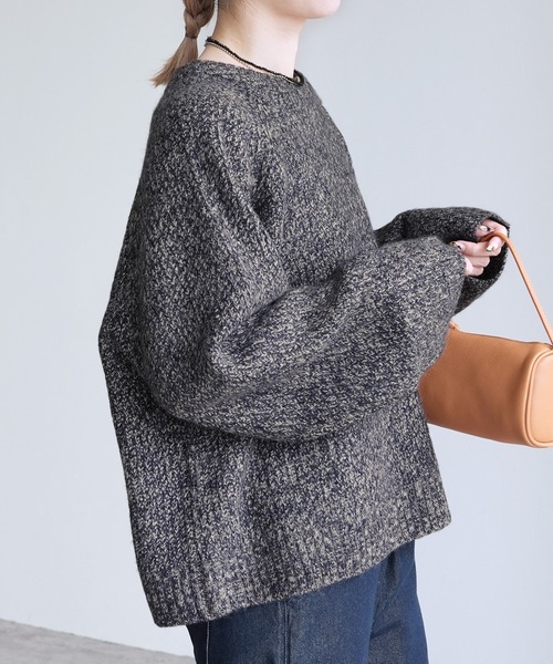 reca（レカ）の「ニュアンスメランジボリュームニット（ニット/セーター・レディース・ネイビー/ブラウン系その他/ボルドー・FREE）」の12枚目の写真