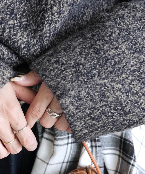 reca（レカ）の「ニュアンスメランジボリュームニット（ニット/セーター・レディース・ネイビー/ブラウン系その他/ボルドー・FREE）」の14枚目の写真