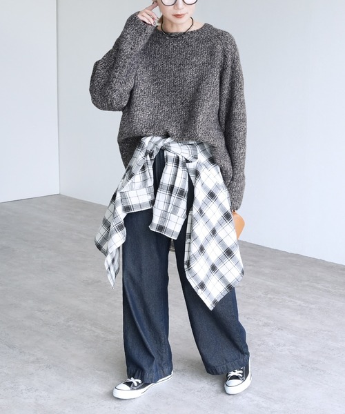 reca（レカ）の「ニュアンスメランジボリュームニット（ニット/セーター・レディース・ネイビー/ブラウン系その他/ボルドー・FREE）」の16枚目の写真