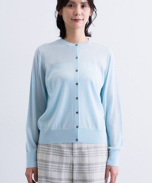 INDIVI（インディヴィ）の「【洗える】ハイゲージニットカーディガン（カーディガン/ボレロ・レディース・チャコール/ブラック/レッド系1/サックスブルー/オフホワイト・05/13/15 /34/38/19）」の21枚目の写真