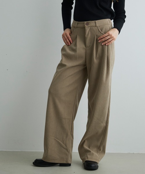 Mirette（ミレット）の「タック入りコーデュロイワイドパンツ Tucked Corduroy Wide Pants（その他パンツ・レディース・ブラウン/サンドベージュ/ブラック系/ブラック・MEDIUM/SMALL/LARGE）」の7枚目の写真