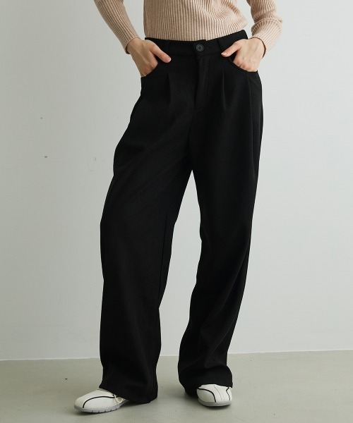 Mirette（ミレット）の「タック入りコーデュロイワイドパンツ Tucked Corduroy Wide Pants（その他パンツ・レディース・ブラウン/サンドベージュ/ブラック系/ブラック・MEDIUM/SMALL/LARGE）」の16枚目の写真