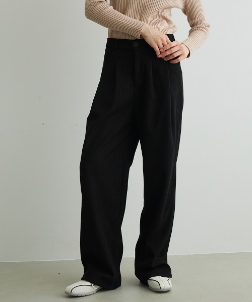 Mirette（ミレット）の「タック入りコーデュロイワイドパンツ Tucked Corduroy Wide Pants（その他パンツ・レディース・ブラウン/サンドベージュ/ブラック系/ブラック・MEDIUM/SMALL/LARGE）」の17枚目の写真