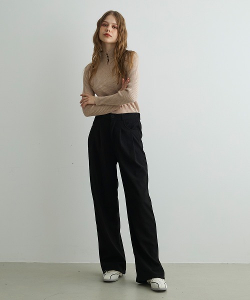 Mirette（ミレット）の「タック入りコーデュロイワイドパンツ Tucked Corduroy Wide Pants（その他パンツ・レディース・ブラウン/サンドベージュ/ブラック系/ブラック・MEDIUM/SMALL/LARGE）」の21枚目の写真