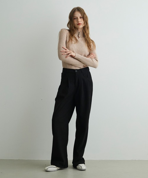 Mirette（ミレット）の「タック入りコーデュロイワイドパンツ Tucked Corduroy Wide Pants（その他パンツ・レディース・ブラウン/サンドベージュ/ブラック系/ブラック・MEDIUM/SMALL/LARGE）」の22枚目の写真