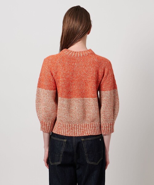 ASTRAET（アストラット）の「＜ASTRAET＞3G ショートスリーブ クルーネックニット（ニット/セーター・レディース・オレンジ/ネイビー・FREE）」の11枚目の写真