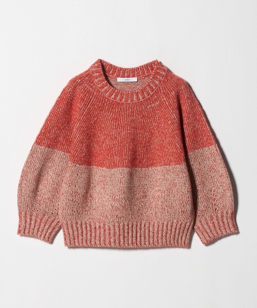 ASTRAET（アストラット）の「＜ASTRAET＞3G ショートスリーブ クルーネックニット（ニット/セーター・レディース・オレンジ/ネイビー・FREE）」の7枚目の写真