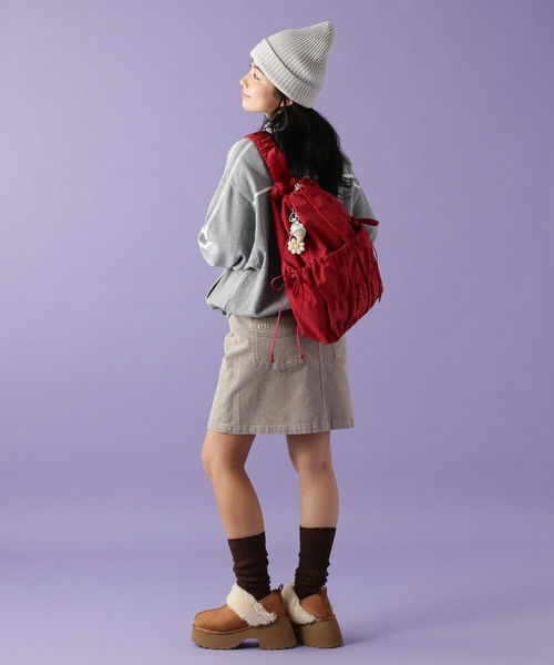 tiny tiny（ティニーティニー）の「ギャザースリングバッグ[tiny tiny(ティニーティニー)]（ショルダーバッグ・レディース・ブラック/レッド・0）」の8枚目の写真