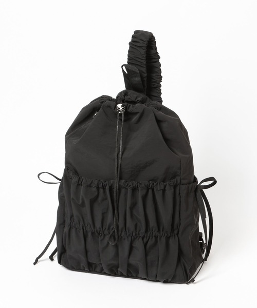 tiny tiny（ティニーティニー）の「ギャザースリングバッグ[tiny tiny(ティニーティニー)]（ショルダーバッグ・レディース・ブラック/レッド・0）」の10枚目の写真