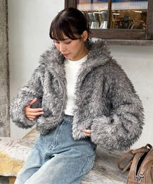♪Wジップファスナー フェイクファーブルゾン