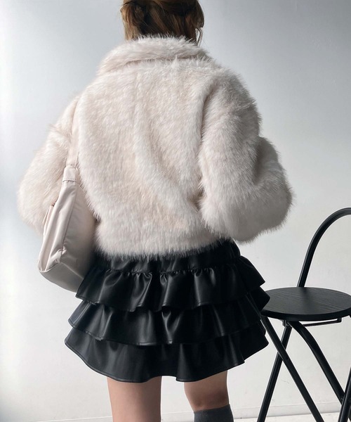 AS KNOW AS plus(アズノゥアズプラス)の「♪Wジップファスナー フェイクファーブルゾン(ブルゾン・レディース・グレイッシュベージュ/アイボリー系/チャコールグレー/ベージュ×ブラック/ブラウン系/チャコールグレー×ブラック・FREE)」の22枚目の写真