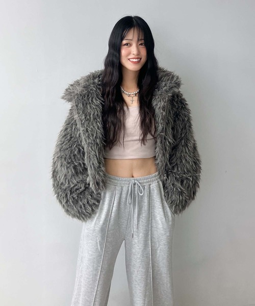 セール】♪Wジップファスナー フェイクファーブルゾン（ブルゾン）｜AS