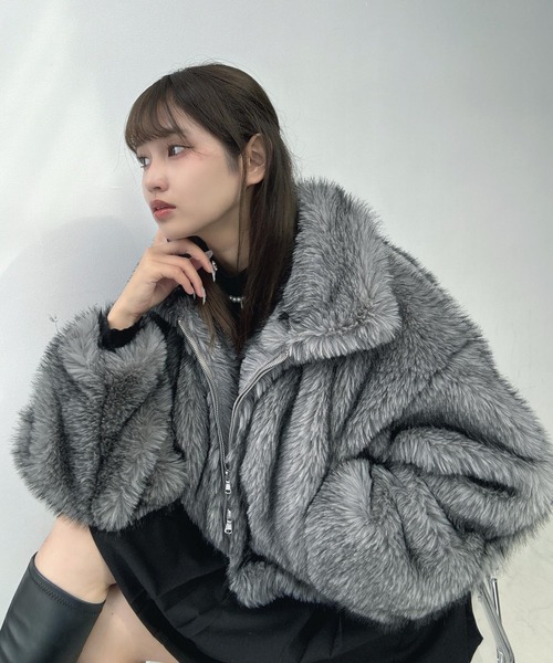 as N撥水スノーPlay ブルゾン&パンツ セール】♪Wジップファスナー フェイクファーブルゾン（ブルゾン）｜AS