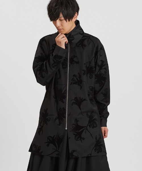 NO ID.（ノーアイディ）の「ms6295- ZIPﾛﾝｸﾞSH シャツ(457006-043S)（シャツ/ブラウス・メンズ・グレー/ブラック系その他/ブラック・ONE SIZE）」の2枚目の写真