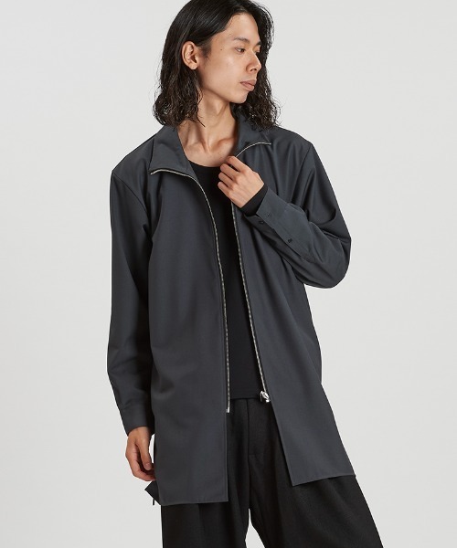 NO ID.（ノーアイディ）の「ms6295- ZIPﾛﾝｸﾞSH シャツ(457006-043S)（シャツ/ブラウス・メンズ・グレー/ブラック系その他/ブラック・ONE SIZE）」の3枚目の写真