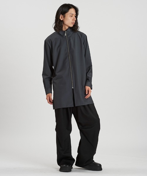 NO ID.（ノーアイディ）の「ms6295- ZIPﾛﾝｸﾞSH シャツ(457006-043S)（シャツ/ブラウス・メンズ・グレー/ブラック系その他/ブラック・ONE SIZE）」の12枚目の写真