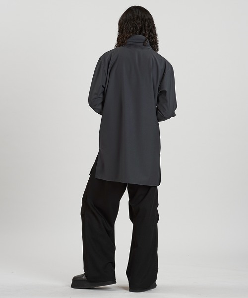 NO ID.（ノーアイディ）の「ms6295- ZIPﾛﾝｸﾞSH シャツ(457006-043S)（シャツ/ブラウス・メンズ・グレー/ブラック系その他/ブラック・ONE SIZE）」の4枚目の写真