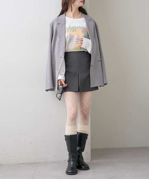 mystic（ミスティック）の「【新色チャコールグレーが登場！/低身長/高身長/2サイズ展開◎】スリットミニスカパン（スカート・レディース・ブラウン/ブラック/ブラウン系その他/チャコールグレー・1/2）」の9枚目の写真