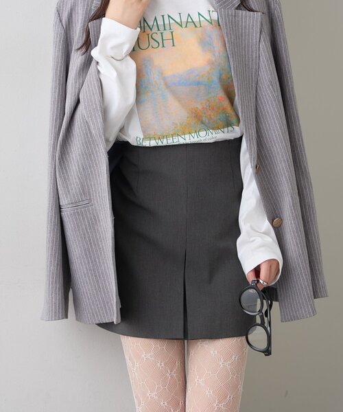 mystic（ミスティック）の「【新色チャコールグレーが登場！/低身長/高身長/2サイズ展開◎】スリットミニスカパン（スカート・レディース・ブラウン/ブラック/ブラウン系その他/チャコールグレー・1/2）」の12枚目の写真