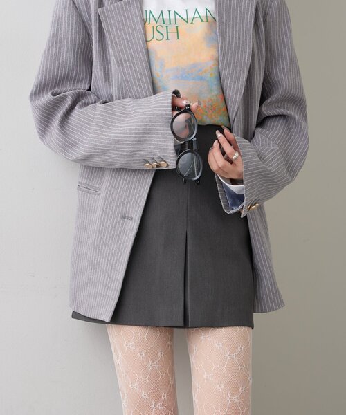 mystic（ミスティック）の「【新色チャコールグレーが登場！/低身長/高身長/2サイズ展開◎】スリットミニスカパン（スカート・レディース・ブラウン/ブラック/ブラウン系その他/チャコールグレー・1/2）」の14枚目の写真