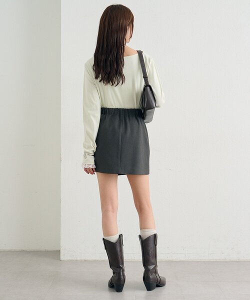 mystic（ミスティック）の「【新色チャコールグレーが登場！/低身長/高身長/2サイズ展開◎】スリットミニスカパン（スカート・レディース・ブラウン/ブラック/ブラウン系その他/チャコールグレー・1/2）」の18枚目の写真
