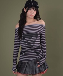 DISPARK/オフショルボーダードクロトップ