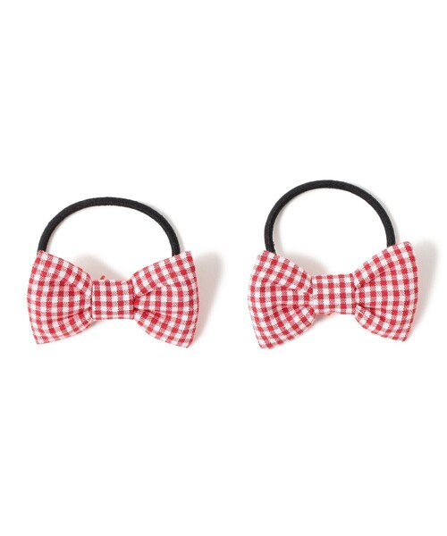 こども ビームス（コドモビームス）の「lusikka / ギンガムチェック リボン ヘアゴム（ヘアゴム・キッズ・ブルー/ブラック/ピンク/レッド/オレンジ/パープル・ONE SIZE）」の5枚目の写真