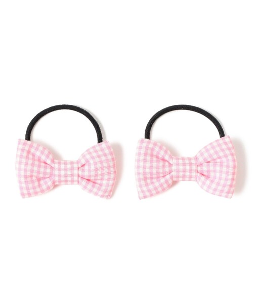 こども ビームス（コドモビームス）の「lusikka / ギンガムチェック リボン ヘアゴム（ヘアゴム・キッズ・ブルー/ブラック/ピンク/レッド/オレンジ/パープル・ONE SIZE）」の4枚目の写真