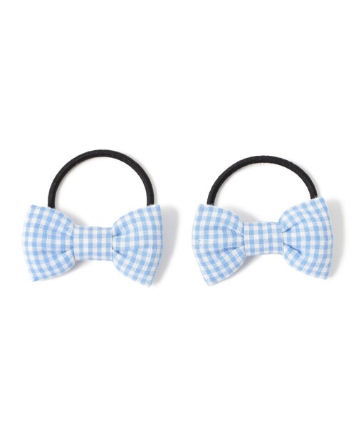 こども ビームス（コドモビームス）の「lusikka / ギンガムチェック リボン ヘアゴム（ヘアゴム・キッズ・ブルー/ブラック/ピンク/レッド/オレンジ/パープル・ONE SIZE）」の3枚目の写真