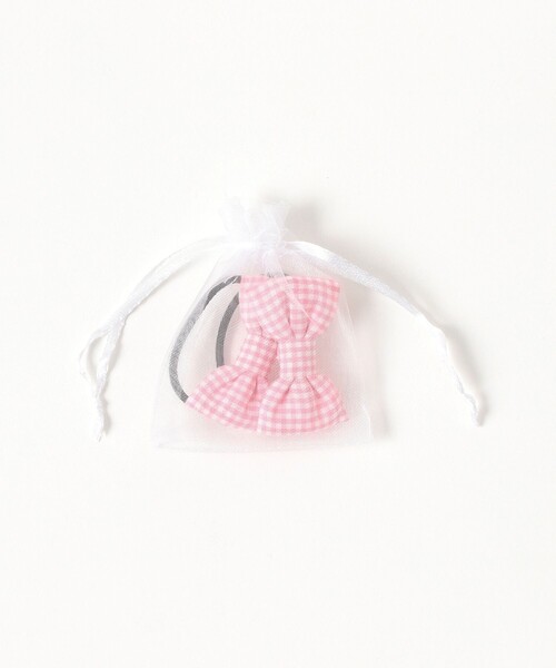 こども ビームス（コドモビームス）の「lusikka / ギンガムチェック リボン ヘアゴム（ヘアゴム・キッズ・ブルー/ブラック/ピンク/レッド/オレンジ/パープル・ONE SIZE）」の12枚目の写真