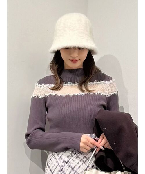 MERCURYDUO(マーキュリーデュオ)の「ファーバケハ(ハット・レディース・ブラック/グレー/オフホワイト・FREE)」の2枚目の写真