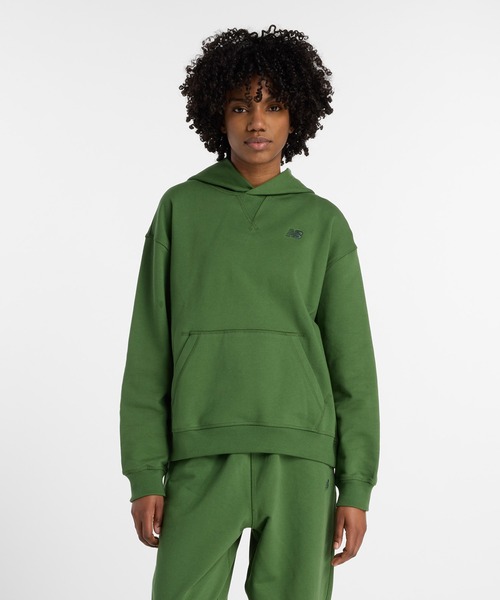NEW BALANCE(ニューバランス)の「Athletics フレンチテリーフーディ(パーカー・レディース・ダークグリーン・X-LARGE/LARGE/MEDIUM/SMALL)」の1枚目の写真