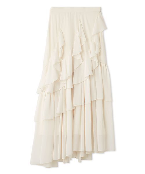 SNIDEL（スナイデル）の「ラッフルフリルティアードスカート（スカート・レディース・アイボリー/その他/ピンク・0/1）」の2枚目の写真